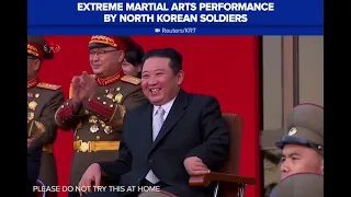 Extreme martial arts performance by North Korean soldiers