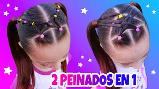 PEINADOS PARA NIÑAS / 2 EN 1 😍 FÁCILES, RÁPIDOS & BONITOS