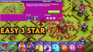 How To 3 Star New Thanksgiving Challenge In Clash Of Clans With Spells Swag