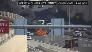 Watch LIVE: Car fire on Loop 101