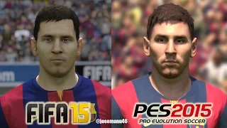 FIFA 15 vs PES 2015 FC BARCELONA Face Comparison