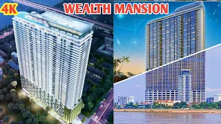 4K Wealth Mansion↕️166m 🏗️45 Floors is the first tallest building along the Tonle Sap River