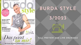 Burda Style 3/2023 Preview and All Line Drawings