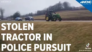 Man in stolen tractor leads pursuit on pursuit in Boone