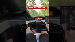 ⚠️2022 Tesla Plaid ERUPTS With Torque On 0-150 Launch🥵😳 #Shorts