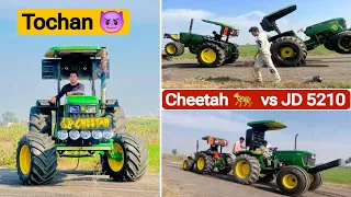आज अपने Cheetah 🐆 के साथ किया Tochan 🔥🚜// Johndeere 5210 vs Johndeere 5050 D Tractor Tochan 🔥🚜