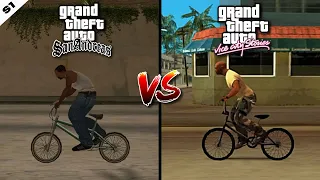 GTA San Andreas VS GTA Vice City Stories | Animation physics comparison