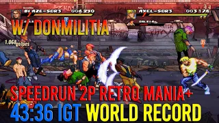 Streets Of Rage 4 - Speedrun w/ DonMilitia Arcade Mania+ V8 Retro 2P World Record (43:36 IGT)