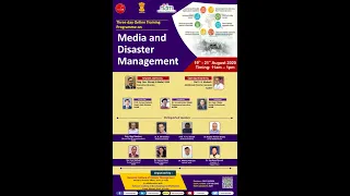 3-Days Online Training Programme on Media and Disaster Management.| NIDM | MHA | DISASTER | COVID-19