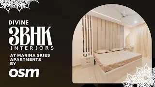 Divine 3BHK Interiors at Marina Skies Apartments | By Osm interiors Hyderabad