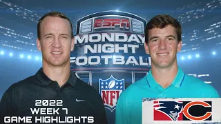 BEARS vs PATRIOTS (MONDAY NIGHT FOOTBALL WITH PEYTON AND ELI MANNING)