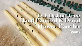 Hand Painted Taper Candles & Dried Flower Candles | High-end  DOLLAR TREE DIY (budget friendly)