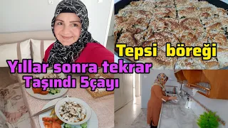 ISPANAKLI TEPSİ BÖREĞİM👌YILLAR SONRA TEKRAR TAŞINDI💕ARKADAŞIMDA 5ÇAYI👌VLOG🌸