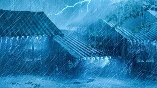 DEEP SLEEP INSTANTLY with Thunderstorm Sounds | Heavy Hurricane Rain, Mighty Thunder & Howling Wind