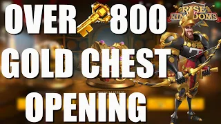 Over 800 GOLD CHEST opening(all and 1 by 1) with NEW probability after UPDATE - Rise of Kingdoms