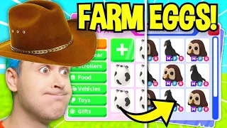 OPENING 100 *FARM EGGS* In Adopt Me!! COW BOY Jeffo's EXPENSIVE UNBOXING With INSANE LUCK!! (Roblox)