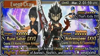 Aranea and Noctis EX Banner - Dissidia Final Fantasy Opera Omnia Global Pulls