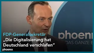 Volker Wissing (FDP-Generalsekretär) im Gespräch mit phoenix-Reporterin Julia Grimm am 14.05.21