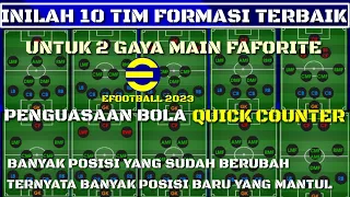 INILAH 10 TIM FORMASI TERBAIK EFOOTBALL 2023 UNTUK 2 GAYA MAIN PENGUASAAN BOLA & QUICK COUNTER