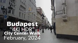 Budapest Hungary 4K HDR City Centre Walking Tour (February 2024) | Budapest Walk