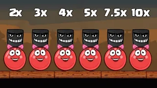 RED BALL 4: BLACK BOX ALL LEVELS with '2x vs 3x vs 4x vs 5x vs 7.5x vs 10x' Speed Gameplay VOLUME 3