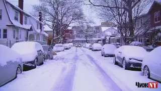 Snow in New York 2013. Brooklyn. Снег в Нью-Йорке. Бруклин