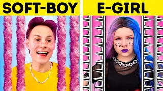 E-GIRL VS. SOFT BOY | El chico TIERNO contra la chica RUDA by La La Amigos