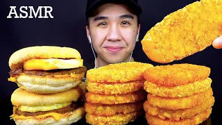 ASMR McDONALD'S BREAKFAST, HASH BROWNS, SAUSAGE AND EGG MCMUFFINS EATING SOUNDS | BUN ASMR