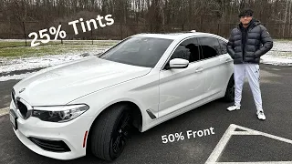 FULL TINTS on 2019 BMW 540i G30 (Plus Night View) | 25% All Around, 50% Front Windshield