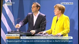 Griechenland-Krise: PK mit Angela Merkel und Alexis Tsipras am 23.03.2015