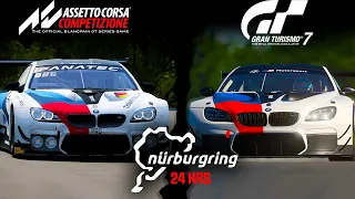 24H Nurburgring Assetto Corsa Competizione vs Gran Turismo 7 - Comparison