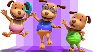 five little dogs | 3d rhymes | baby songs | nursery rhymes by Farmees