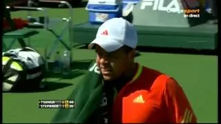 Tsonga Stepanek clash