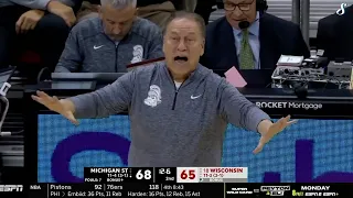 WILD ENDING In Final Minutes Of Michigan St vs #18 Wisconson!