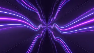 Abstract Curved Wave Neon Lights Glow Dark Tunnel Hallway Reflection 4K VJ Loop Moving Background