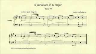 Beethoven, 6 Variations in G major, WoO 77, Theme