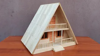 Como hacer Una Casa Con Palitos De Helado - How to make Modern House with popsicle sticks