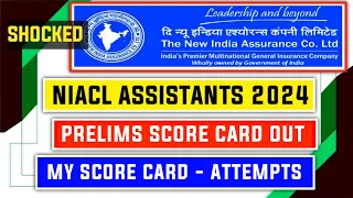 My NIACL Assistant 2024 Prelims Score Card - Cut Off Out