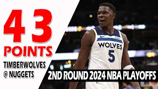 Anthony Edwards Game 1 Highlights Timberwolves vs Nuggets 2nd Round 2024 NBA Playoffs