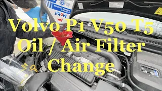 Volvo P1, S40 V50 C30 C70 2.4/T5 Oil Change + Air Filter