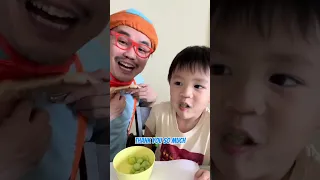 Eat your cucumber - Daddy vs Blippi