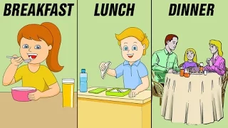 Breakfast, Lunch, Dinner - Meals And Their Timings For Kids | Preschool Learning Videos For Kids