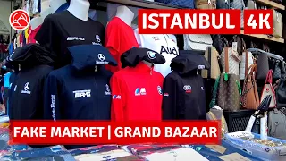 Istanbul Fake Market-Grand Bazaar 2023 Walking Tour|4k UHD 60fps