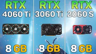 RTX 4060 Ti vs RTX 2060 Super vs RTX 3060 Ti - 8 Games Test