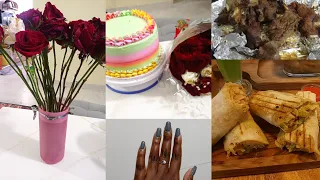 VLOG: NEW NAILS,DECORATING CAKE,BOUGHT FLOWERS,SHAWARMA NIGHT...