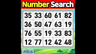 NumberSearch. Quiz for a Healthy Brain.【Memory | Concentration | Brain training | Brain quiz】#014
