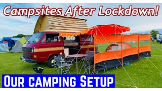 CAMPING AFTER LOCKDOWN | OUR CAMPING SETUP | SCOTTS FARM CAMPING SITE | VANLIFE UK | VW CAMPERVAN