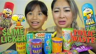 Extreme SOUR Candy!! TIKTOK Toxic Waste Slime Lickers, Warhead Candy & Cry Baby Gum Balls | Mukbang