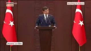 Anschlag in Ankara: Rede von Ahmet Davutoğlu an die Nation am 10.10.2015