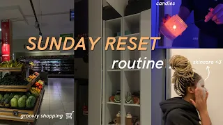 sunday reset routine | grocery shopping, deep cleaning, selfcare&skincare